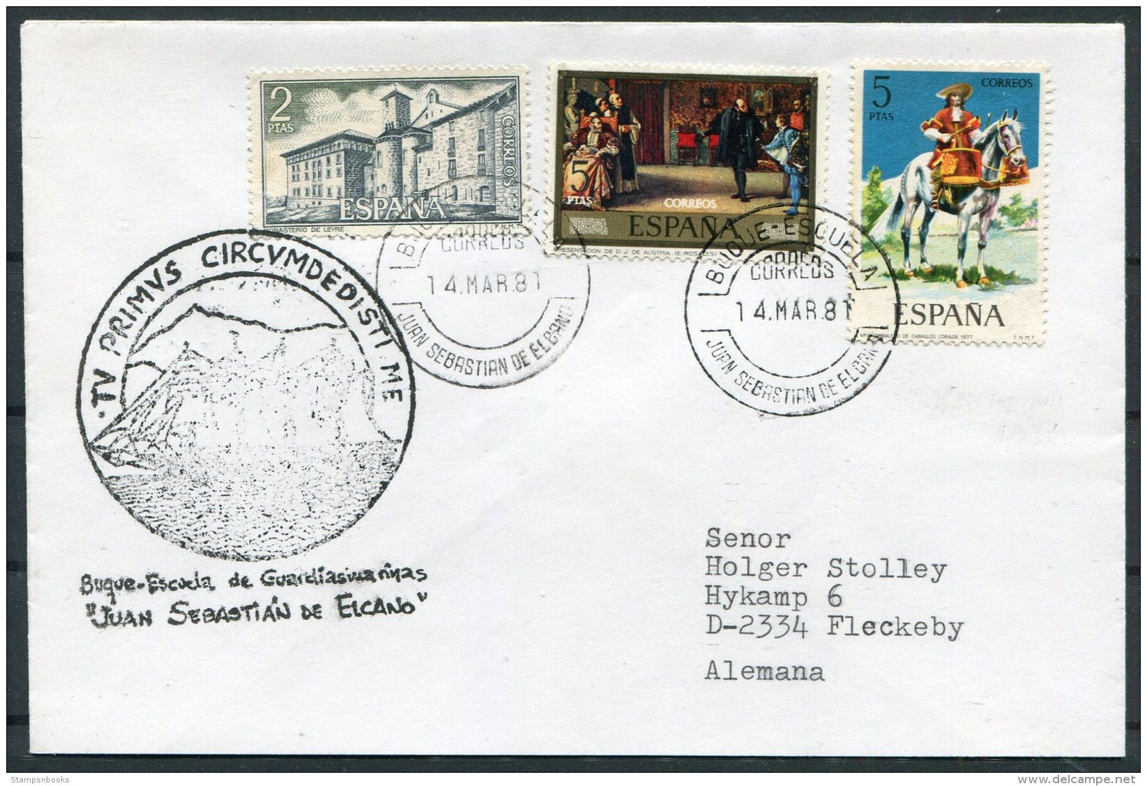 1981 Spain 'Juan Sebastian De Elcano' Buque Escuela Exploration Ship Cover - Cartas & Documentos