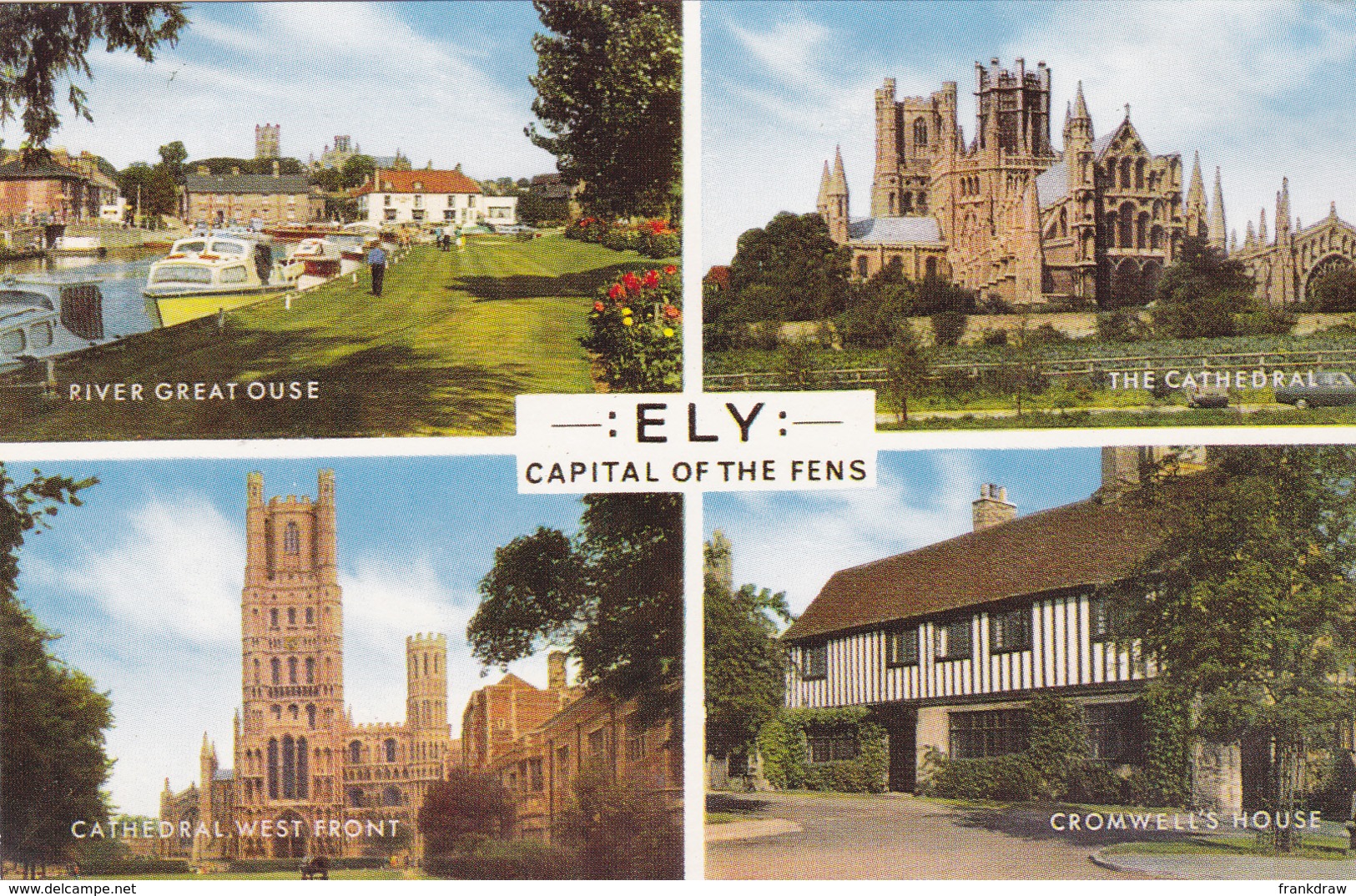 Postcard - Ely Capital Of The Fens - 4 Views - Card No. 1-28-07-07 - VG (Aug 1970 Written On Back) - Unclassified