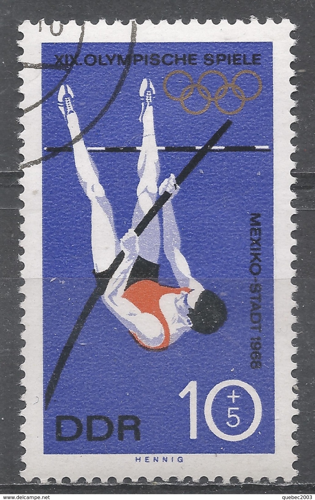 German Democratic Republic 1968. Scott #B149 (U) Olympic Games, Mexico City, Pole Vault * - Gebraucht