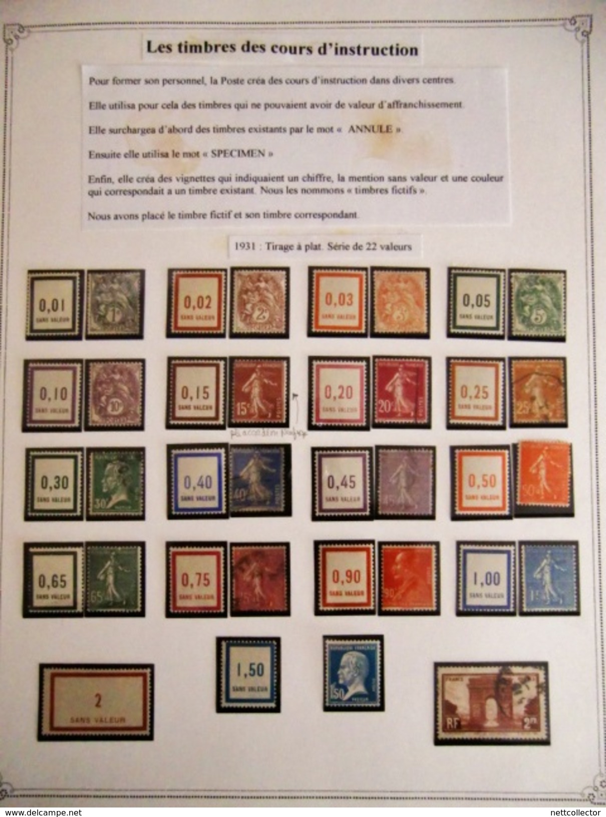 RARISSIME COLLECTION COURS INSTRUCTION FRANCE + 2000 TIMBRES MAJORITE NEUFS** / CORRESPONDANTS ET ENVELOPPES - Instructional Courses