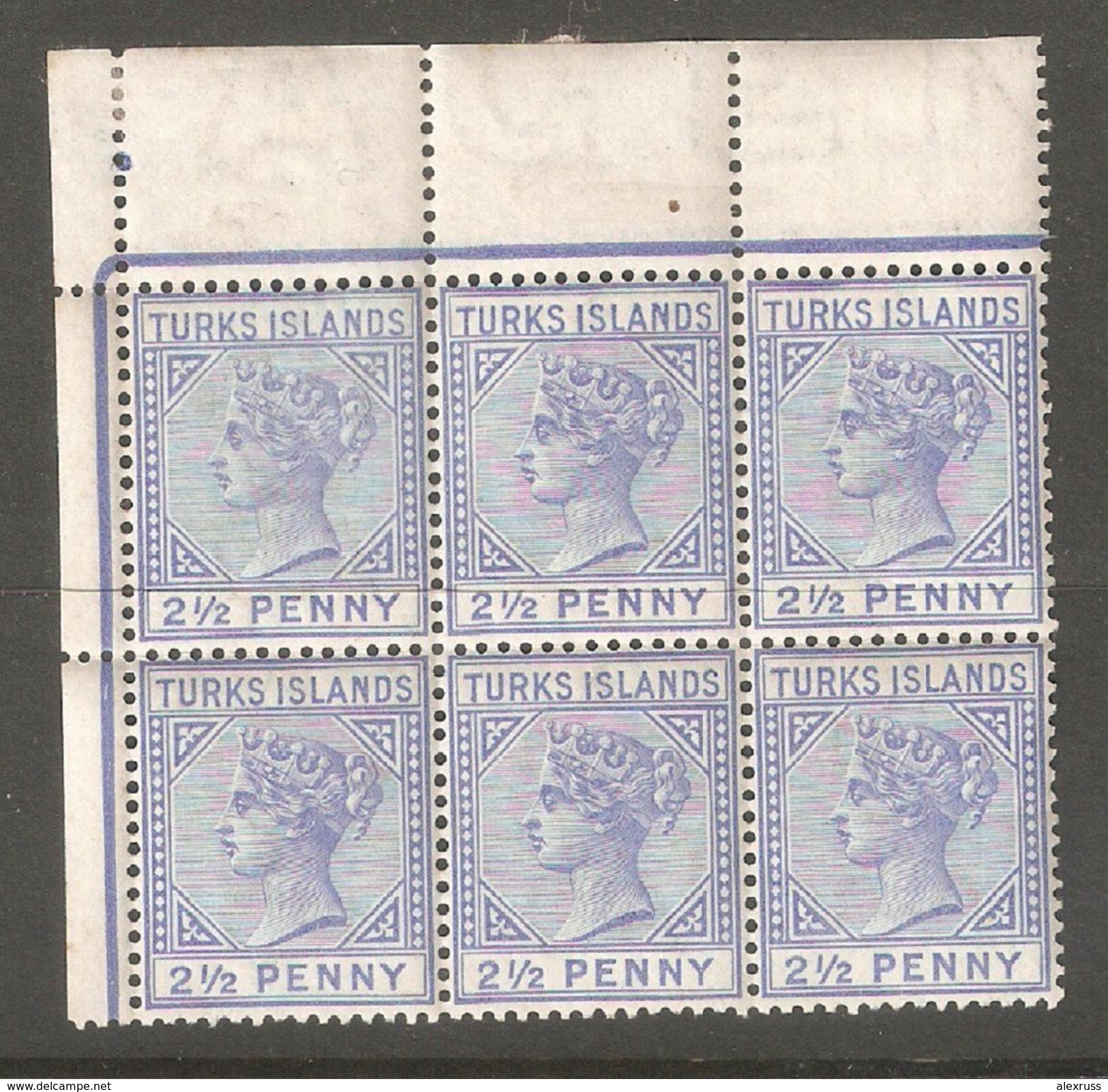 Turks Islands 1885-1895 Queen Victoria Blocks,Sc 48a//53,VF MNH**OG,Offers Welcomed !! - Turcas Y Caicos