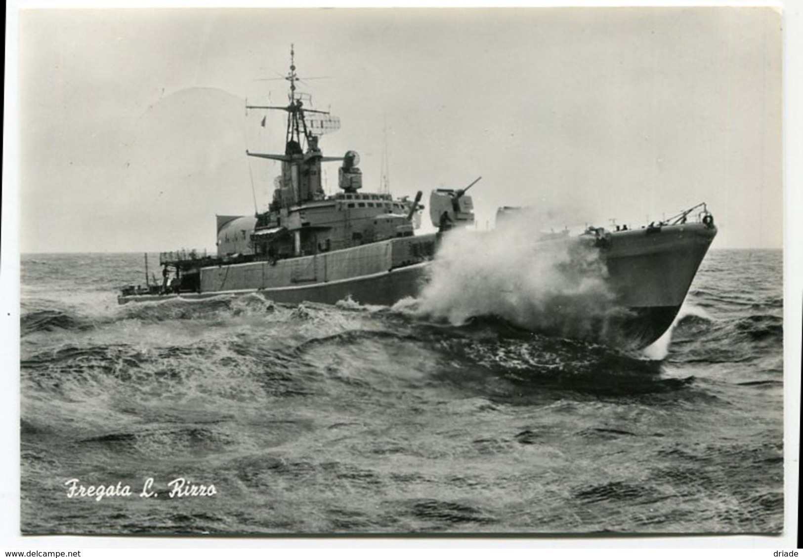 FOTO CARTOLINA FREGATA L. RIZZO NAVE REGIA MARINA MILITARE VIAGGIATA ANNO 1966 - Guerra