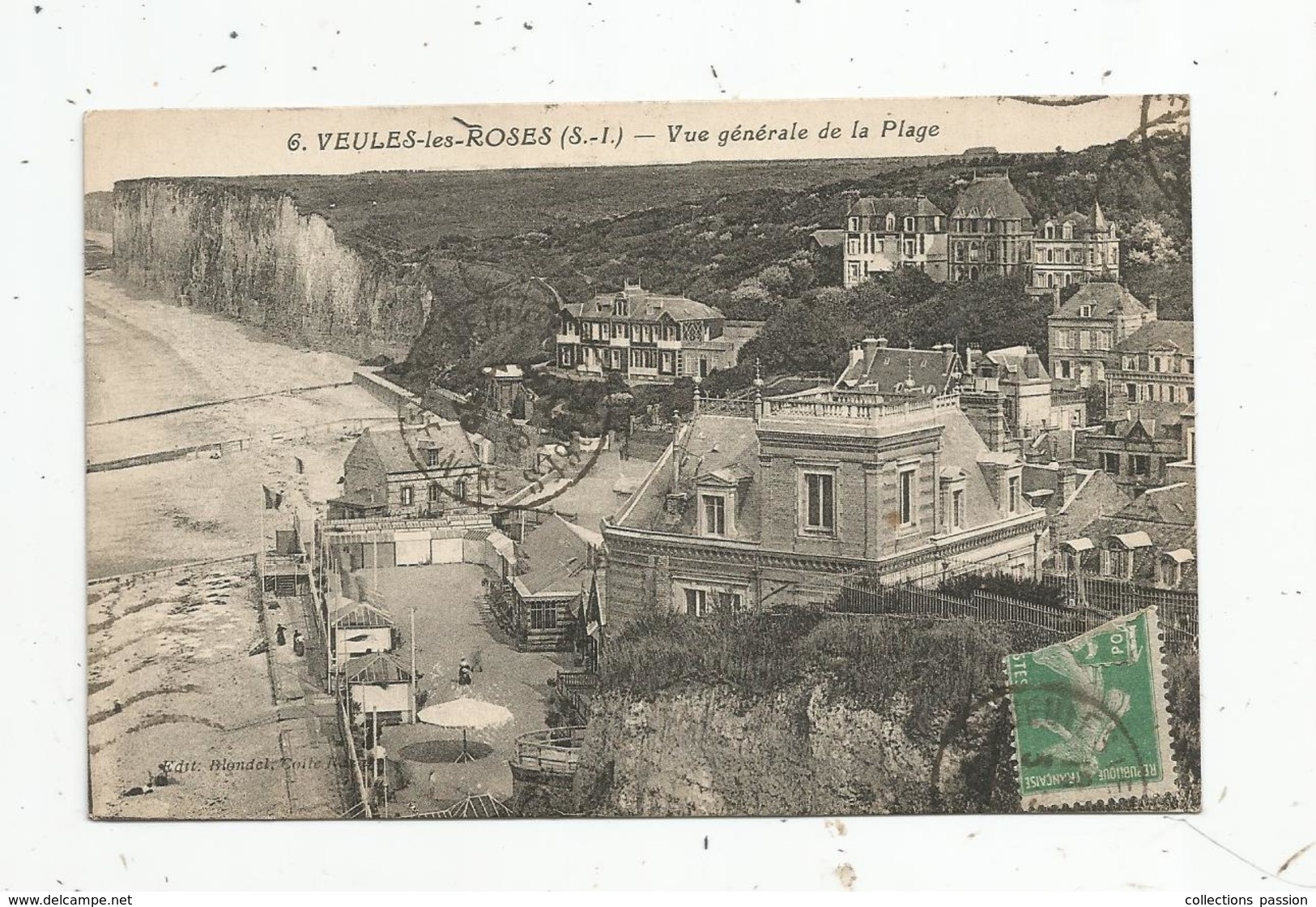 Cp , 76 , VEULES LES ROSES , Vue Générale De La Plage , Voyagée - Veules Les Roses