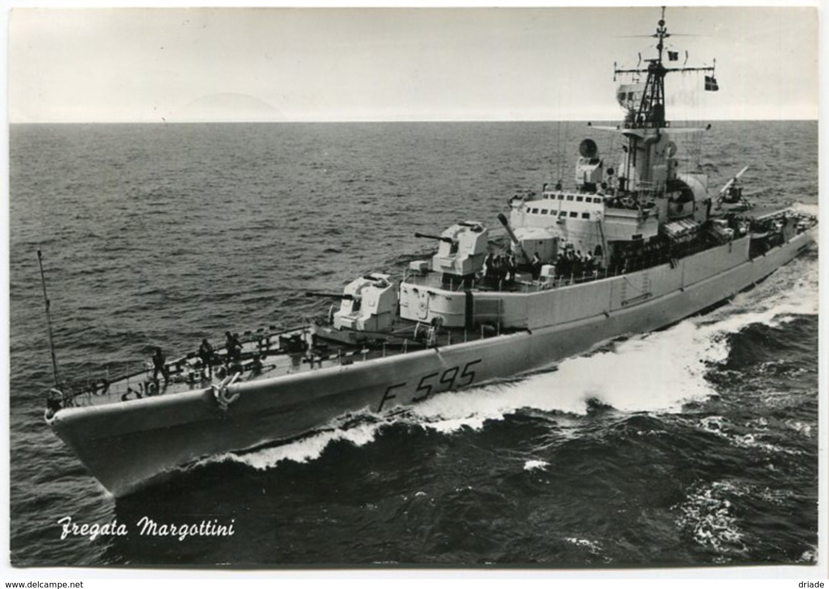 FOTO CARTOLINA FREGATA MAROTTINI NAVE REGIA MARINA MILITARE VIAGGIATA ANNO 1966 - Warships