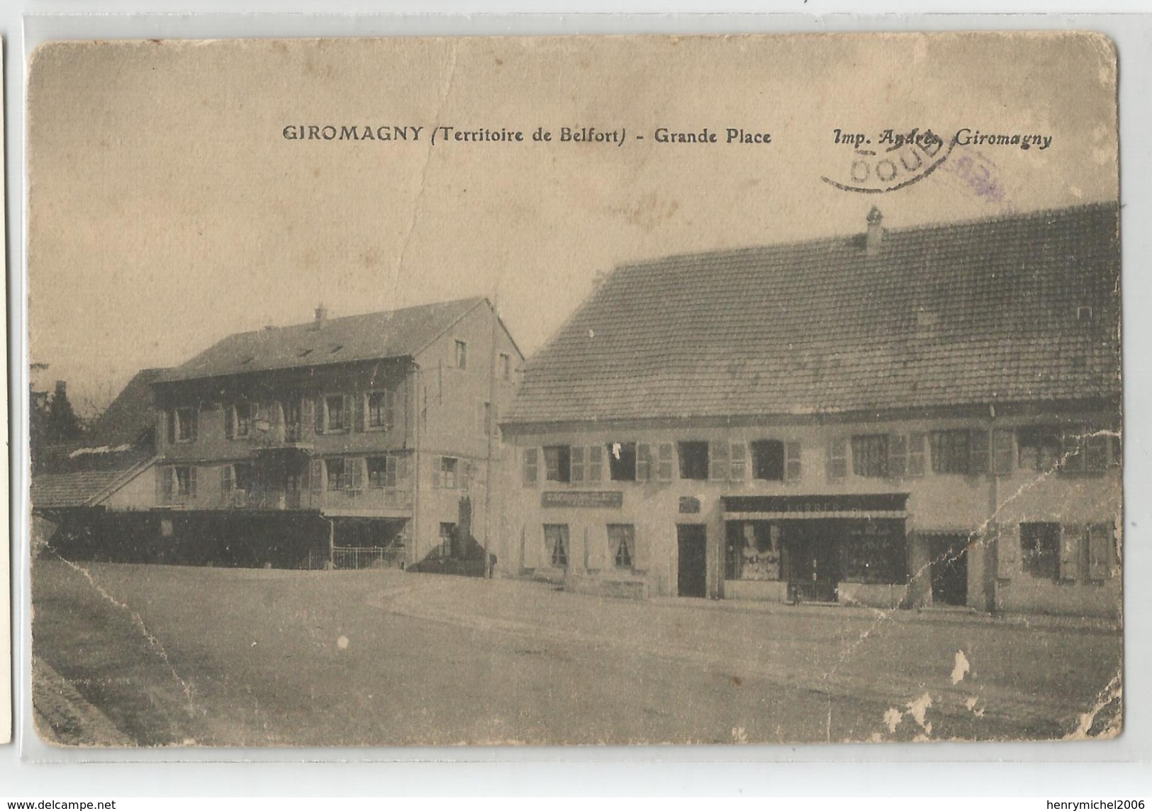 90 - Territoire De Belfort - Giromagny Grande Place 1918 ( état ) - Giromagny