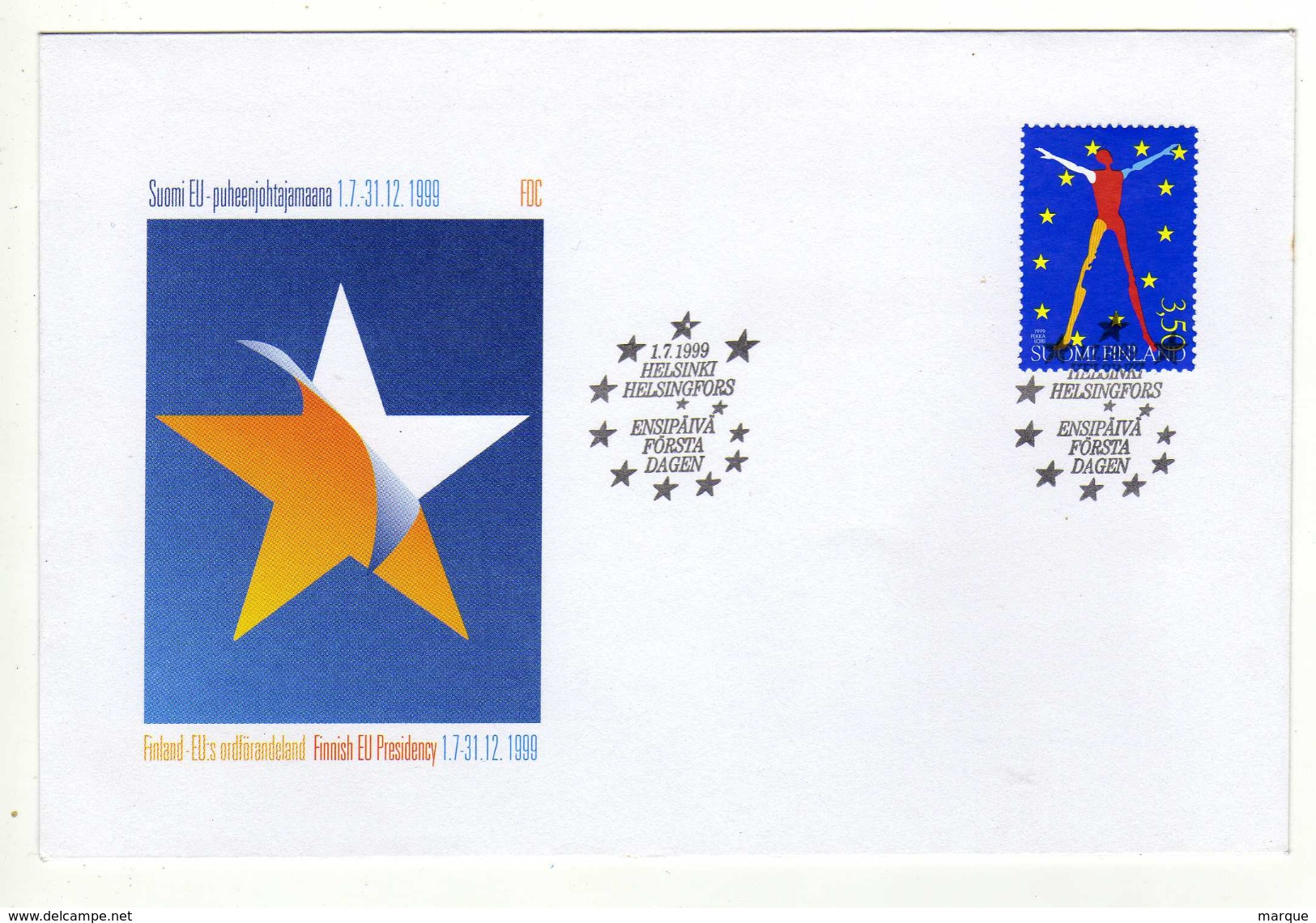 Enveloppe 1er Jour Oblitération HELSINSKI 01/07/1999 - FDC