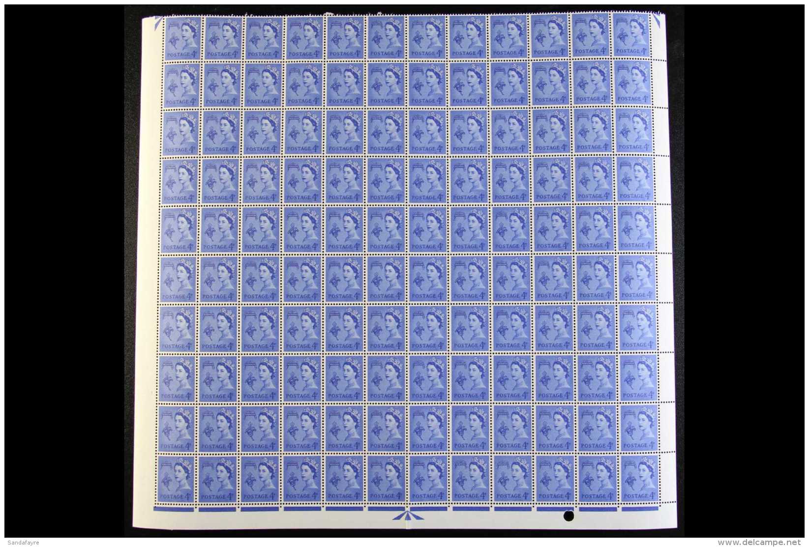 1966 (7 February) 4d Ultramarine For ALL SIX Regions, Each As A Never Hinged Mint Complete Half Sheet Of 120... - Autres & Non Classés