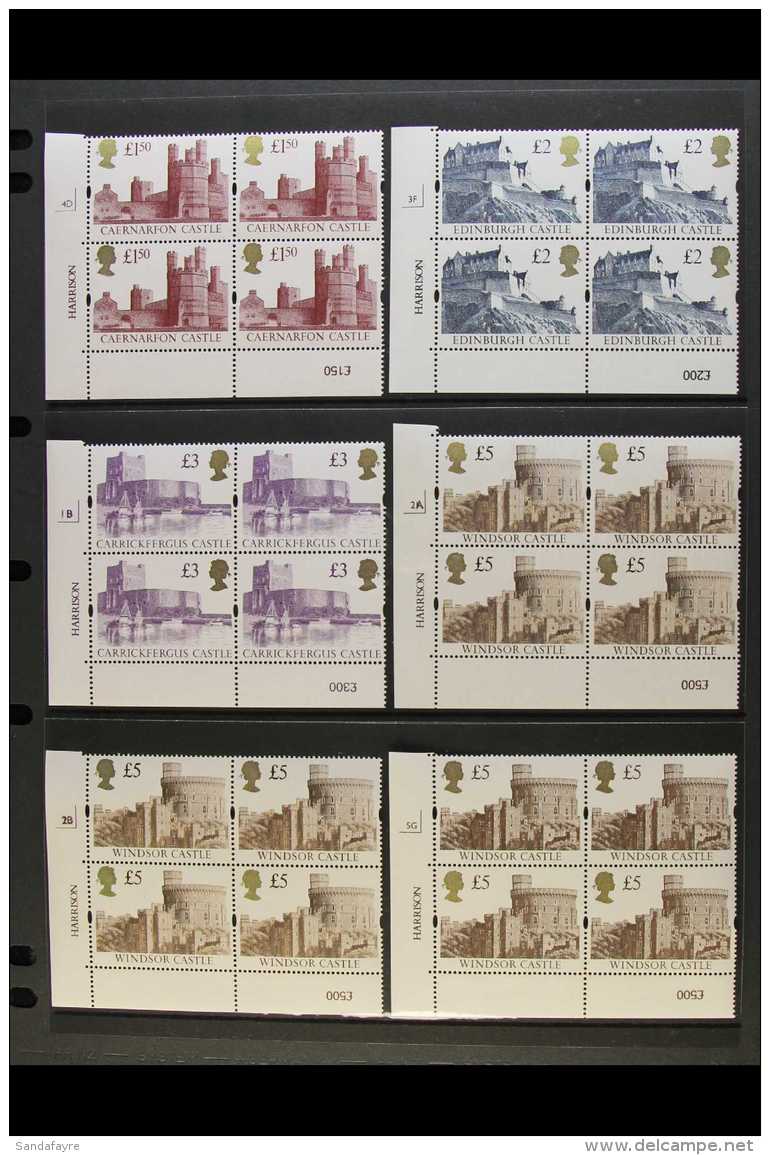 1988-97 "CASTLES" CYLINDER BLOCK COLLECTION An Attractive, ALL DIFFERENT, Never Hinged Mint Collection Of "Castle"... - Altri & Non Classificati