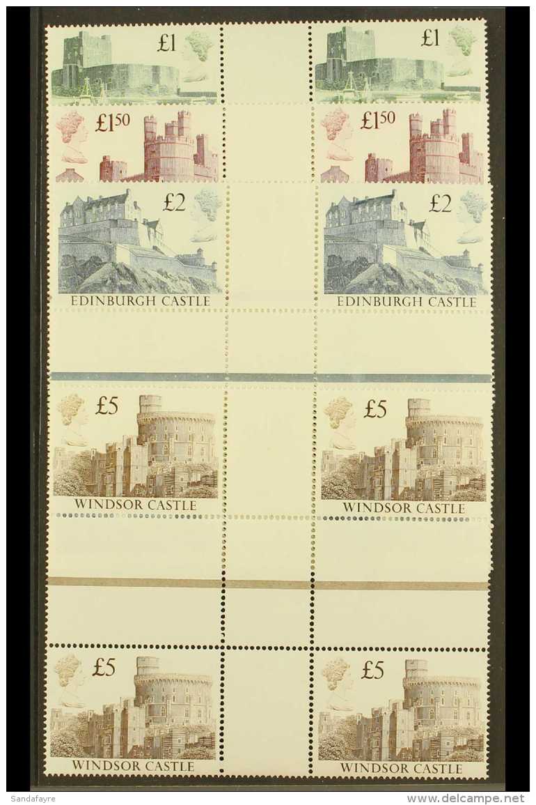 1988 CASTLE INTERPANNEAU BLOCKS Castle Set, SG 1410/13 As Never Hinged Mint, Central Pane "Interpanneau" Cross... - Autres & Non Classés