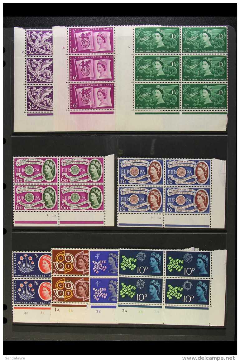 1958-1966 COMMEMORATIVE CYLINDER/PLATE BLOCKS Never Hinged Mint All Different Collection Of Non-phosphor Blocks,... - Autres & Non Classés