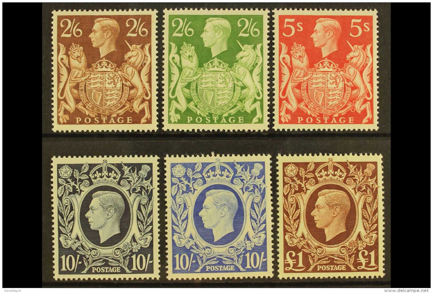 1939-48 KGVI High Values Complete Set, SG 476/78c, Very Fine Mint. (6 Stamps) For More Images, Please Visit... - Non Classés
