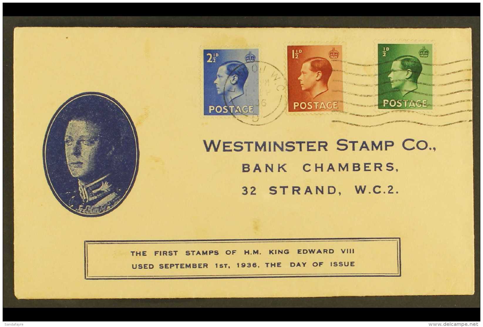1936 (1st Sept) Illustrated First Day Cover Bearing &frac12;d Green, 1&frac12;d Brown &amp; 2&frac12;d Blue Tied... - Non Classificati