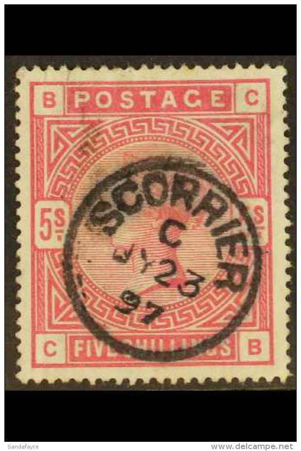 1883-84 5s Rose, SG 180, Used With Superb "SCORRIER" (Cornwall) Fully- Dated Cds. For More Images, Please Visit... - Autres & Non Classés