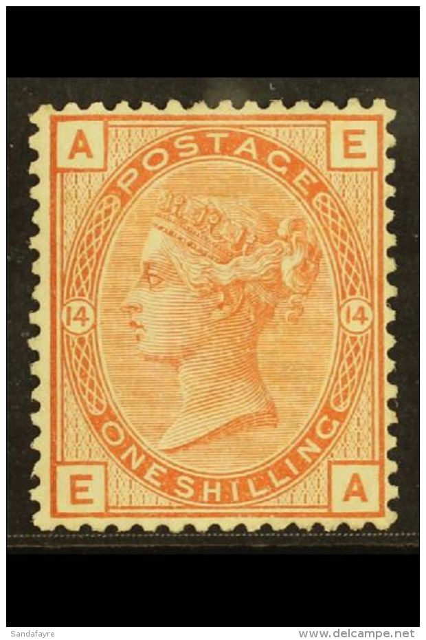 1880-83 1s Orange- Brown Plate 14, Wmk Crown, SG 163, Lightly Hinged Mint. For More Images, Please Visit... - Autres & Non Classés