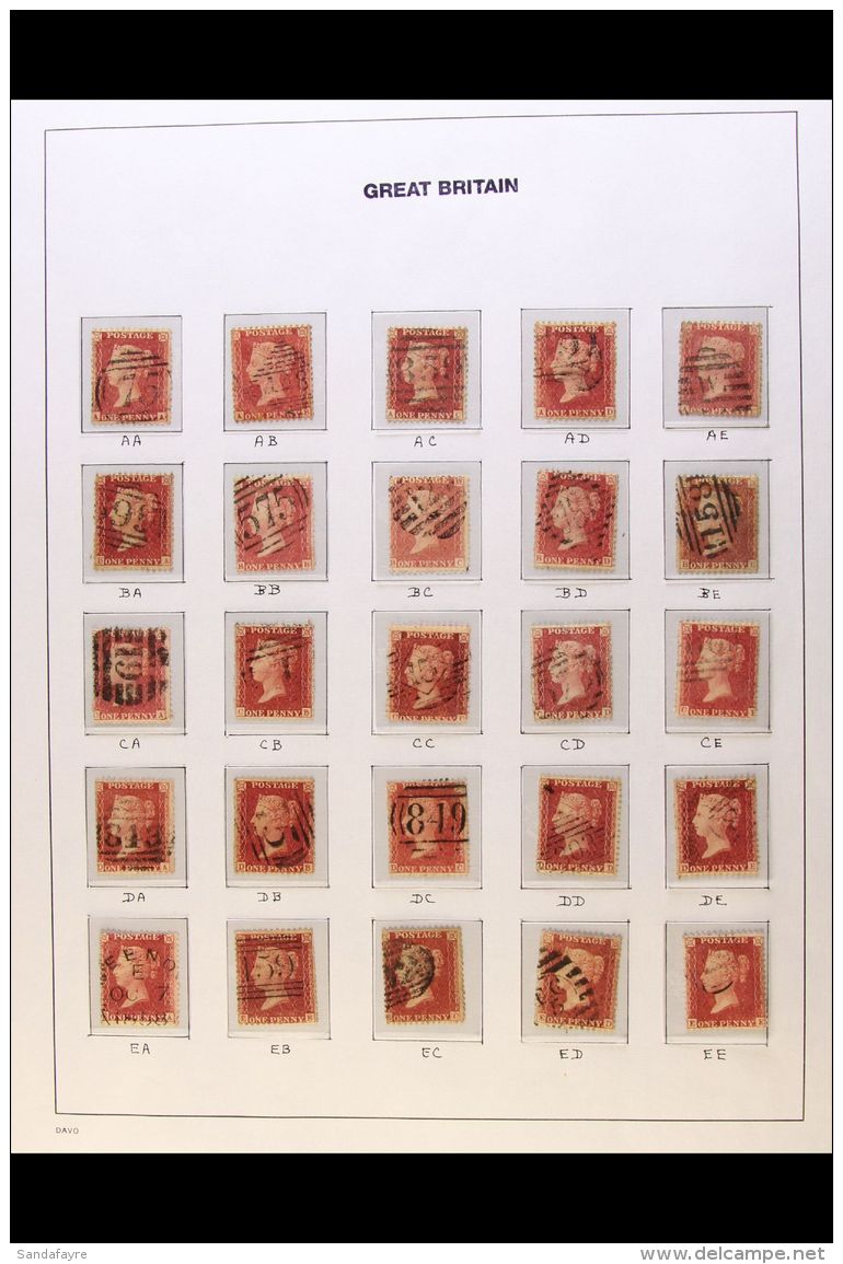 1856-57 1d Red, Die II Watermark Large Crown Perf. 14, SG 38-41, A Complete Sheet Reconstruction AA-TL On Pages,... - Altri & Non Classificati