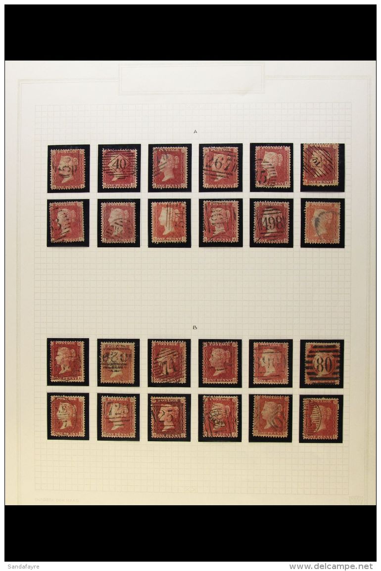 1856-57 1d Red, Die II Watermark Large Crown Perf. 14, SG 37-41, A Large Part Reconstruction On Pages, Good To... - Autres & Non Classés