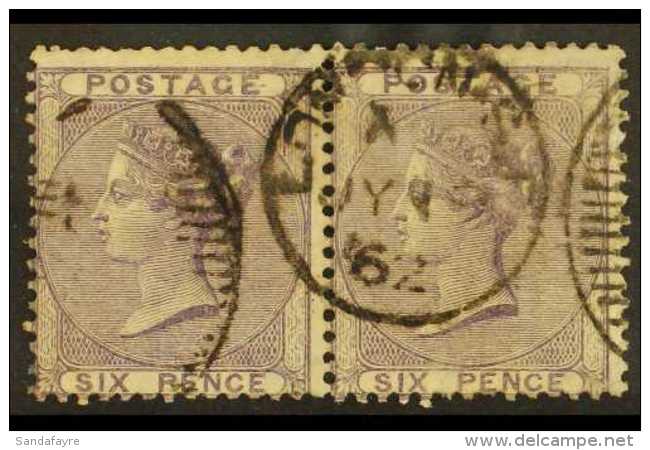 1855-57 6d Deep Lilac, SG 69, Pair Lightly Used With Fully Dated Cds. Scarce Multiple (2 Stamps) For More Images,... - Autres & Non Classés