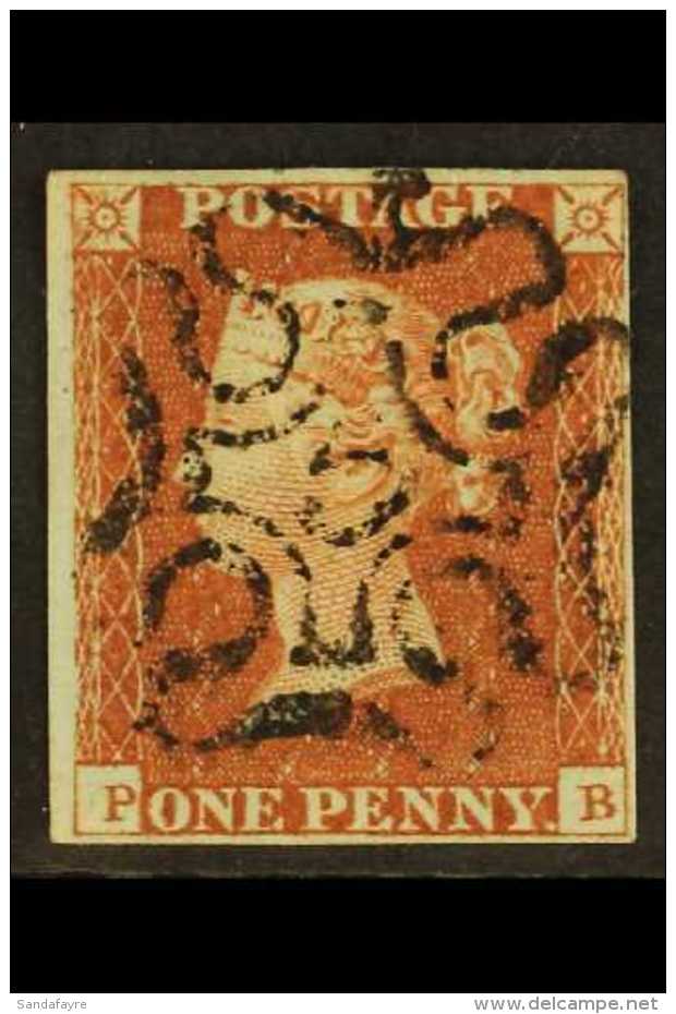 1841 1d Red-brown, SG 8m,  Plate 38 With Number "5" In Maltese Cross Postmark, Fine Used With Four Clear Margins... - Autres & Non Classés