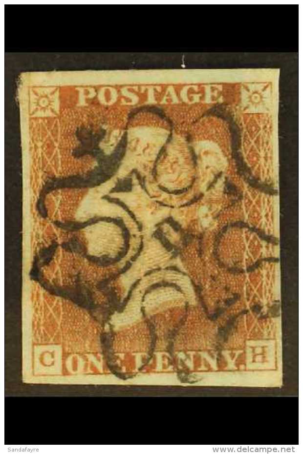 1841 1d Red-brown, SG 7m, "Black" Plate 9 With Number "II" In Maltese Cross Postmark, Fine Used With Four Clear... - Altri & Non Classificati