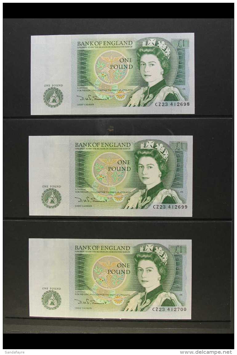 UNCIRCULATED &pound;1 NOTES A Selection Of Uncirculated Old Style &pound;1 Notes (Not Legal Tender) On Stock... - Other & Unclassified