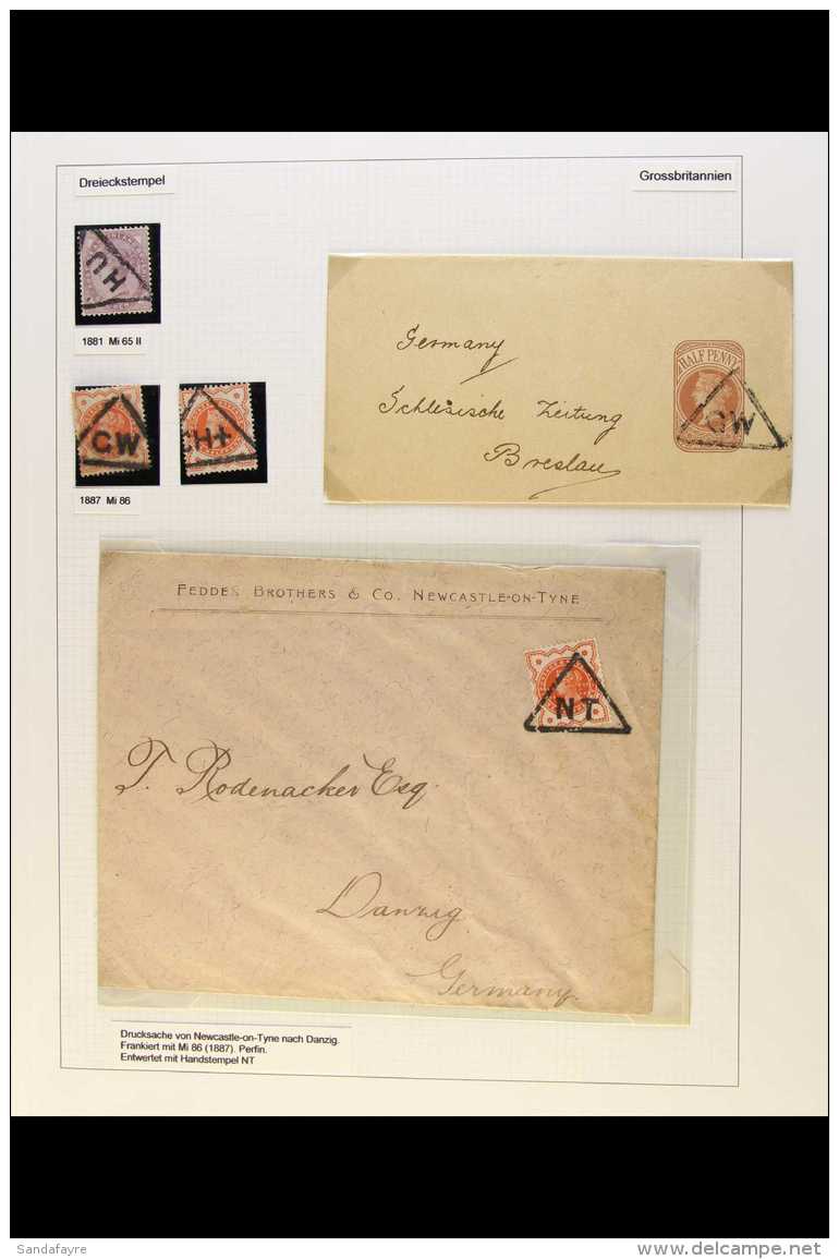 TRIANGULAR TELEGRAPHIC CODE POSTMARKS 1890'S-1920'S An Attractive Range With 1887 Jubilee &frac12;d With Fedden... - Autres & Non Classés