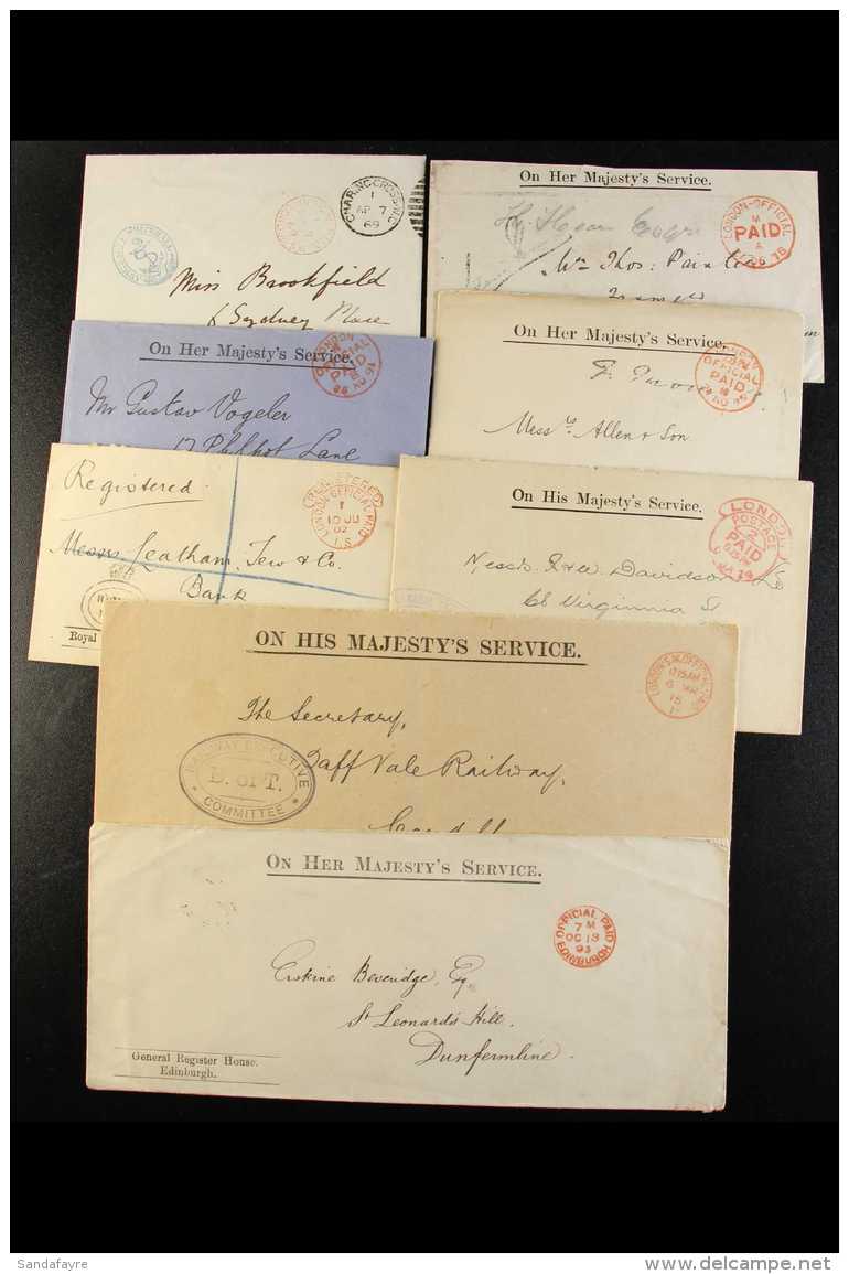 1869-1924 OFFICIAL MAIL COLLECTION With 1869 Envelope With Admiralty Whitehall Blue Anchor Cachet And Red Official... - Altri & Non Classificati