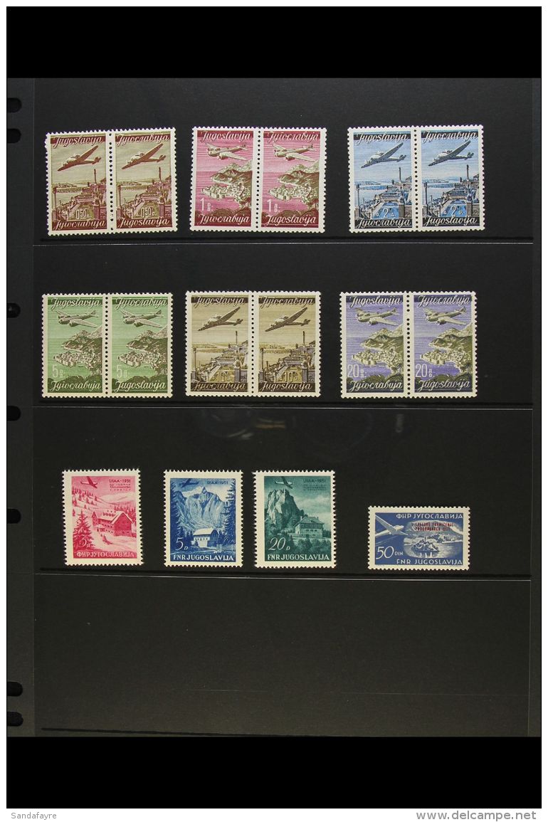 1947-51 AIRMAIL ISSUES 1947 Set In Pairs, 1951 "UIAA" Set, 1951 50d "SVETSKO TAKMICENJE" Ovpt, Mi 515/20 I &amp;... - Other & Unclassified