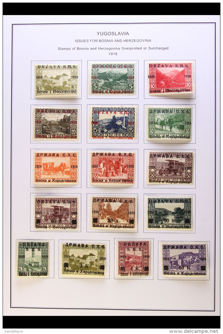 1918-1941 COMPREHENSIVE ALL DIFFERENT COLLECTION On Leaves, Mint &amp; Used, Inc Issues For Bosnia 1918 Set Mint,... - Autres & Non Classés