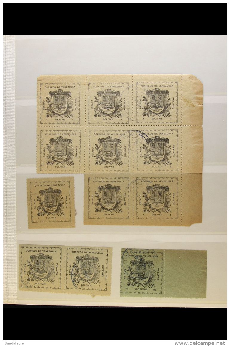 GUAYANA LOCAL ISSUES 1903 COAT OF ARMS ISSUES - Never Hinged Mint Reference Collection/accumulation Of Forgeries... - Venezuela