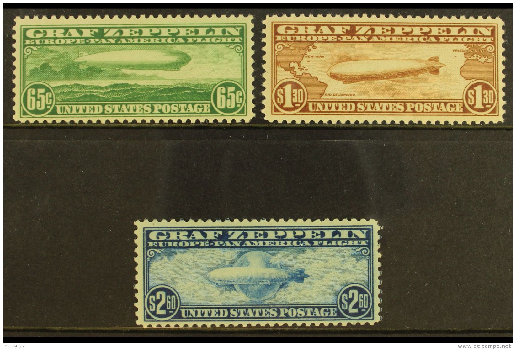 1930 AIRMAILS - 1930 Graf Zeppelin Issue, Scott C13/15, Never Hinged Mint (3). For More Images, Please Visit... - Altri & Non Classificati