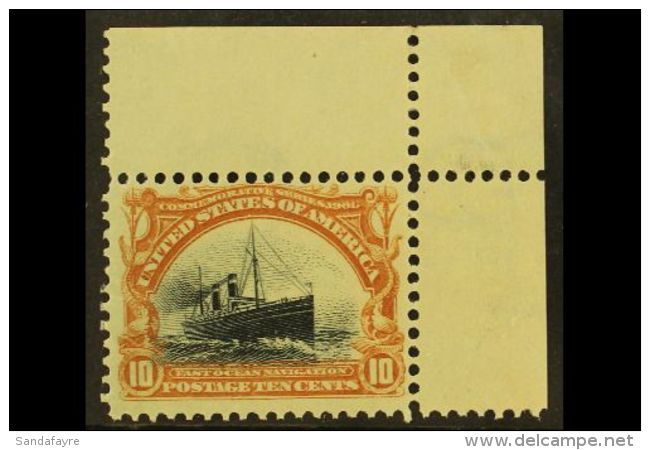 1901 10c Yellow Brown And Black Ocean Liner, Sc 299, Superb NHM Corner Copy. For More Images, Please Visit... - Autres & Non Classés