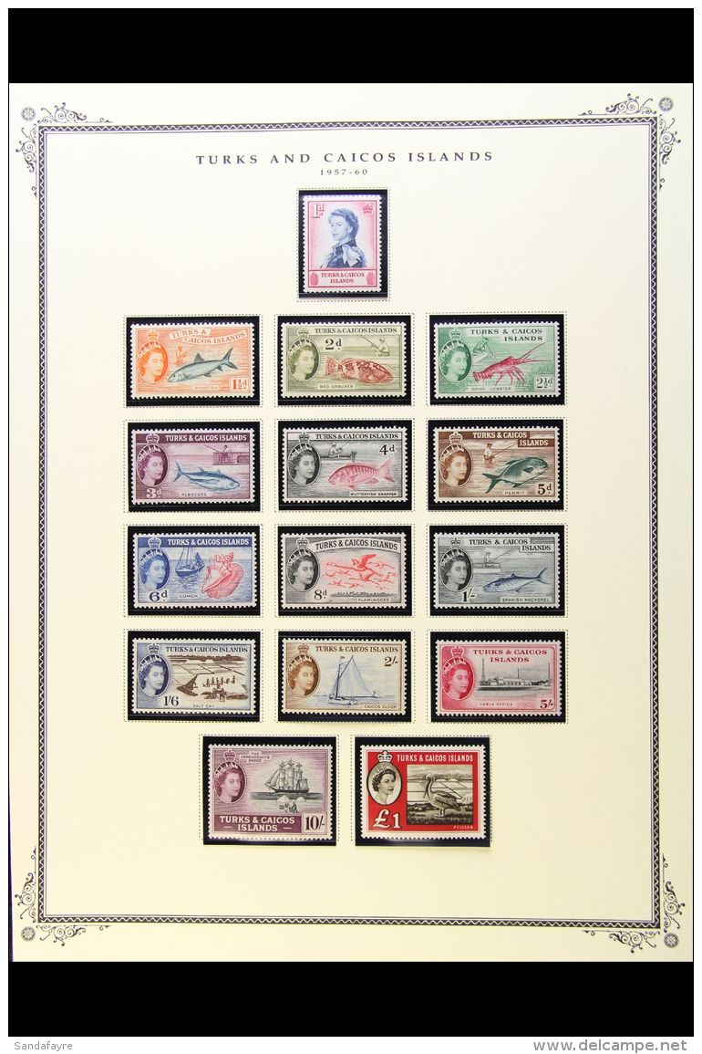 1953-73 COMPLETE MINT / NHM COLLECTION Presented In Mounts On Printed Pages. An Attractive Collection With A... - Turks E Caicos