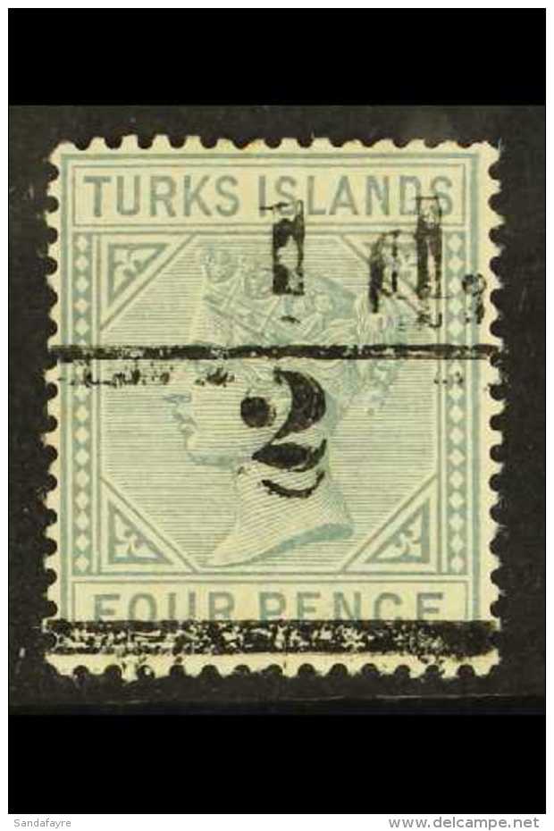 1893 &frac12;d On 4d Grey Bars 11&frac34;mm Apart (setting 3) With STRONG DOUBLING Of The Surcharge, SG 68, Mint... - Turks E Caicos