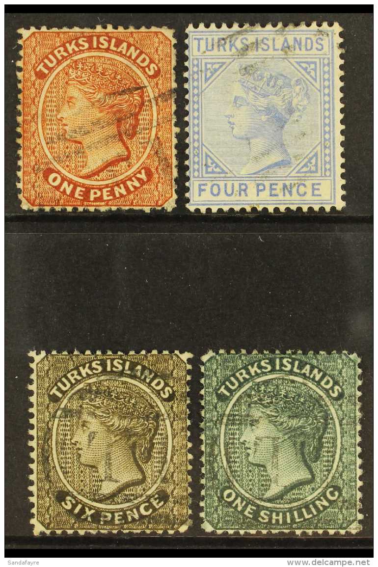 1881 Crown CC Set Complete, SG 49/52, Very Fine Used, Lovely Set. (4 Stamps) For More Images, Please Visit... - Turks & Caicos (I. Turques Et Caïques)