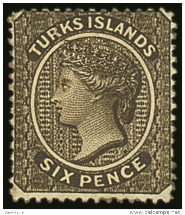 1881 6d Olive Black, Wmk CC, SG 51, Very Fine And Fresh Mint. Lovely Colour. For More Images, Please Visit... - Turks & Caicos (I. Turques Et Caïques)