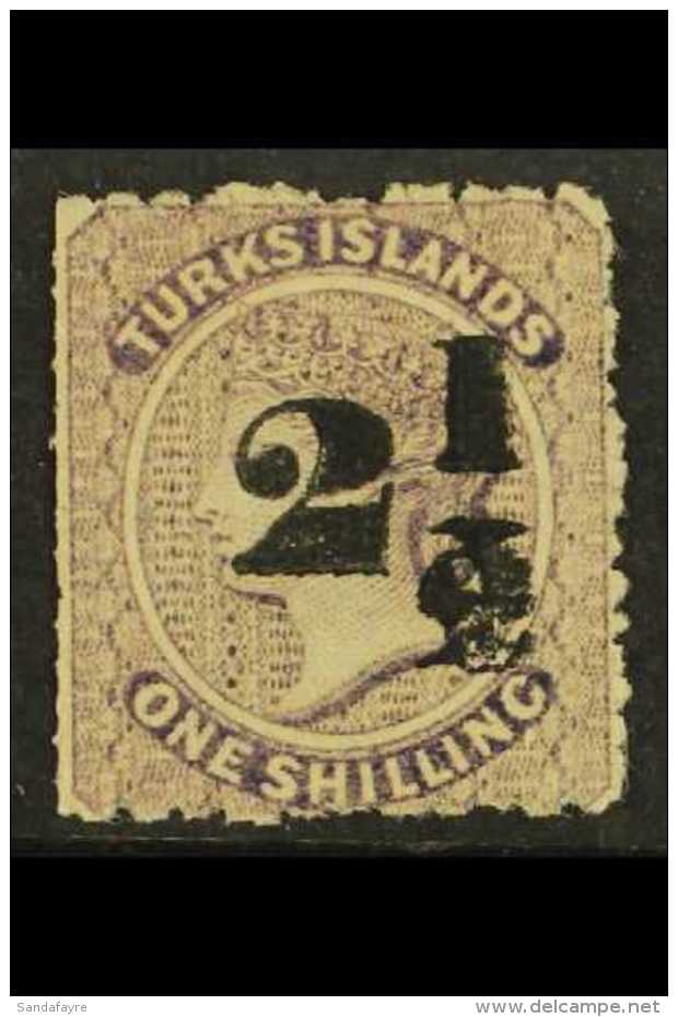 1881 "2&frac12;" On 1s Lilac Surcharge, SG 36, Unused No Gum, Trimmed At Left, Fresh, Cat &pound;600. For More... - Turks & Caicos (I. Turques Et Caïques)