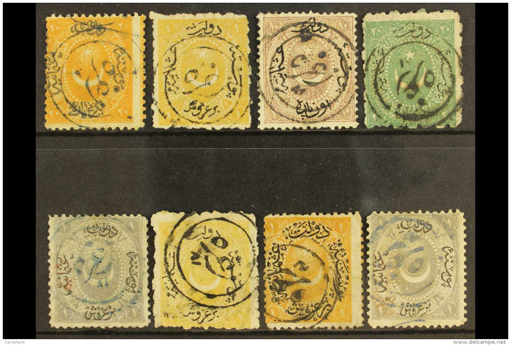 1865-75 BULGARIAN FORERUNNERS A Seldom Seen Range Of Turkish Issues Bearing Double-lined Circular Cancels From... - Altri & Non Classificati