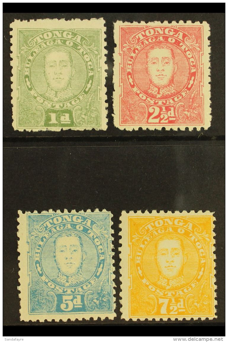 1895 King George II Defins Set, 5d Perf.12, 7&frac12;d Yellow, SG 32/a, Very Fine Mint (4). For More Images,... - Tonga (...-1970)