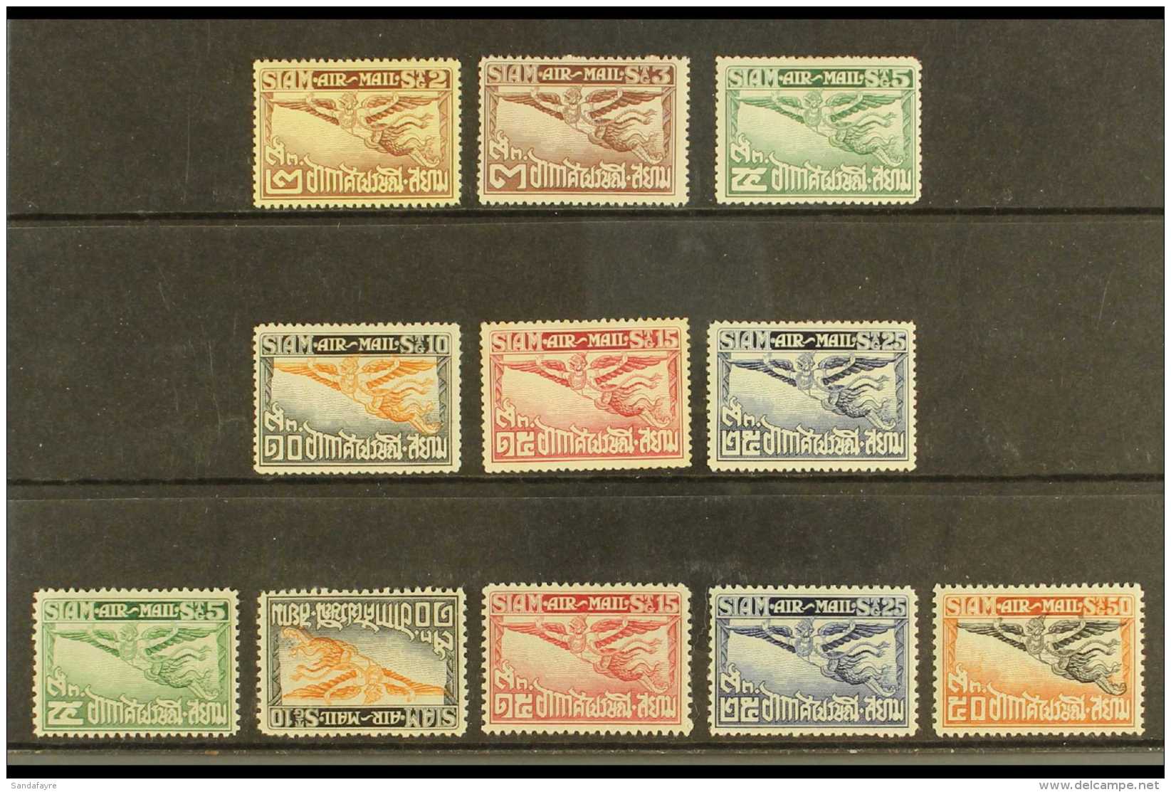 1925-29 FINE MINT AIR POST STAMPS With 1925 (perf 14) Set To 25st, Plus 1930-37 (perf 12&frac12;) 5st To 50st Set.... - Thailand