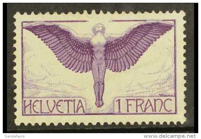 1924 1Fr Dark Violet Icarus, Ordinary Paper, Mi 191x, Never Hinged Mint For More Images, Please Visit... - Sonstige & Ohne Zuordnung