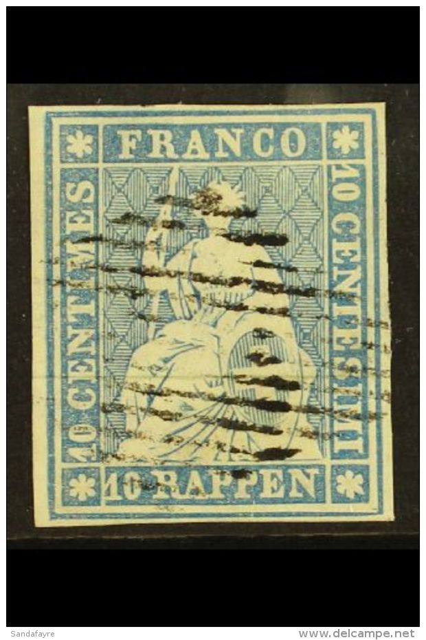 1854 10rp Blue (Munich Printing), Mi 14 Ia, Zum 23Aa, Very Fine Used With 4 Clear Margins For More Images, Please... - Other & Unclassified