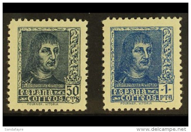1938 50c Grey Blue And 1p Blue Ferdinand, Unissued Values Without "Correo Aereo" Overprint, Edi NE 58/9, Very Fine... - Autres & Non Classés