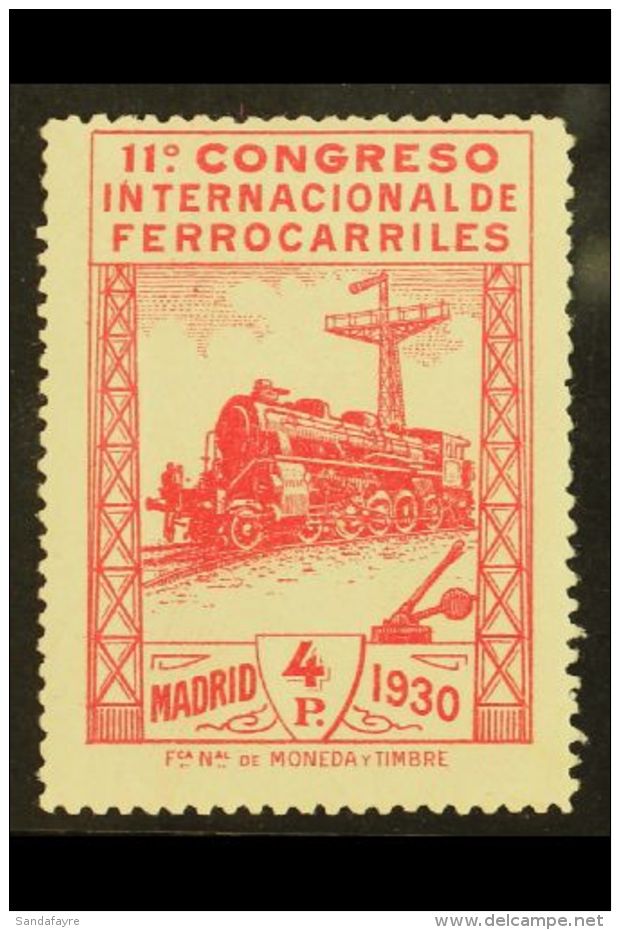 1930 4p Carmine, Railway Congress, SG 545, Very Fine Mint. For More Images, Please Visit... - Otros & Sin Clasificación