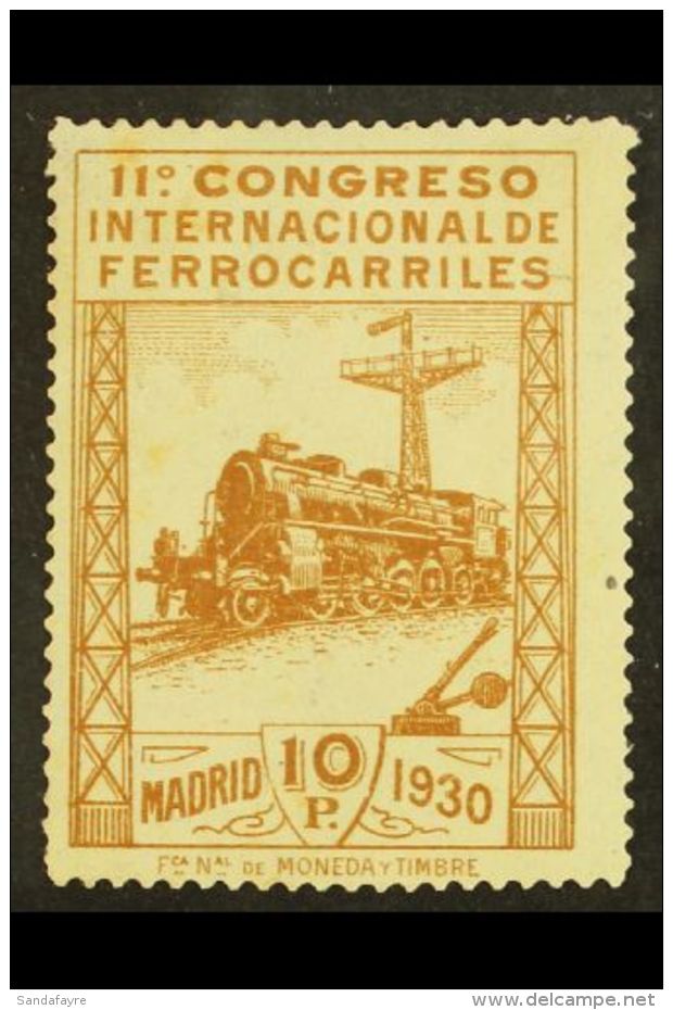 1930 10p Brown Railway Congress, SG 546, Fine Mint But With Light Tone Spot On Face. Scarce Stamp. For More... - Altri & Non Classificati