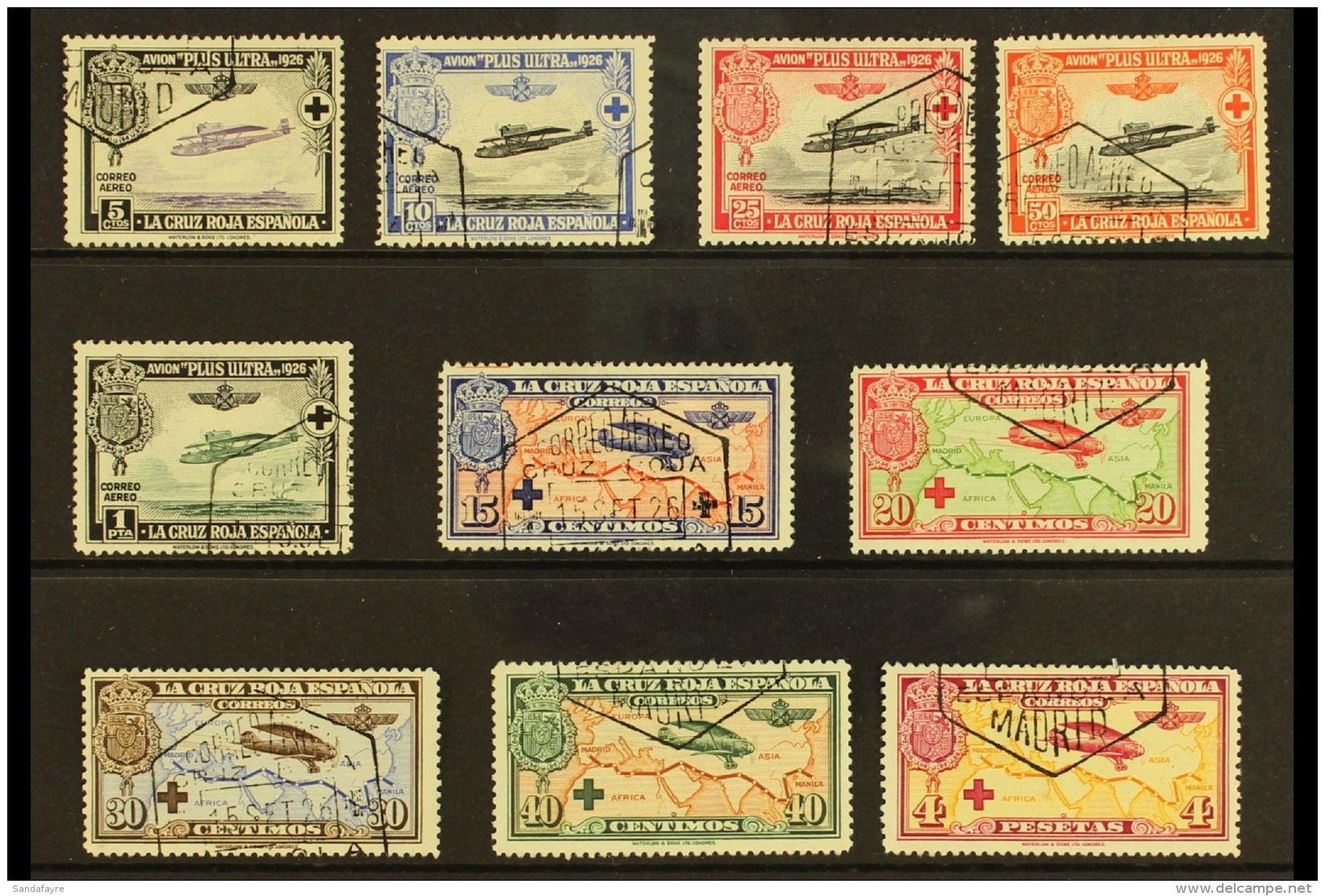 1926 Red Cross Air Set Complete, SG 407/16, Very Fine Used. (10 Stamps) For More Images, Please Visit... - Altri & Non Classificati