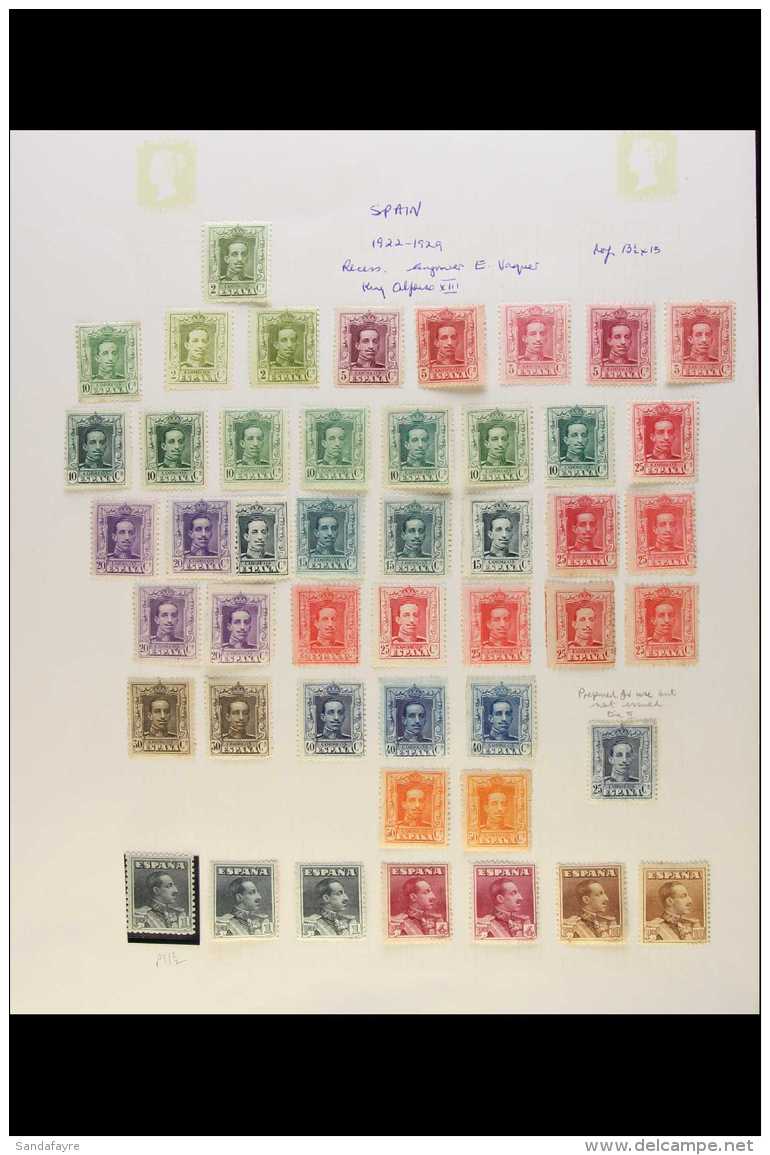 1922 - 29 ALFONSO XIII COLLECTION Mint And Used Range On Album Pages, Mint With 2c Green Shades(3), 5c Purple, 5c... - Other & Unclassified