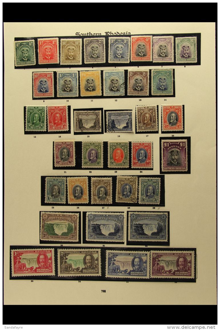 1924-1935 COLLECTION In Hingeless Mounts On Pages, Mostly Mint, Inc 1924-29 Set (ex 1s6d) Mint, Plus &pound;1... - Rhodesia Del Sud (...-1964)