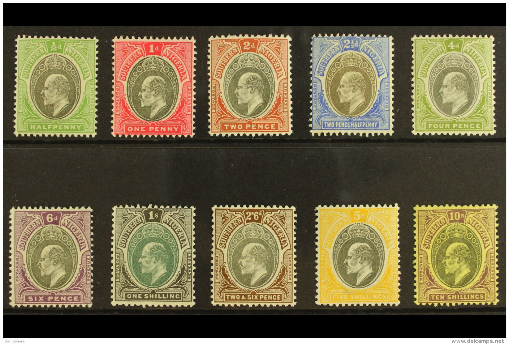 1903-04 Watermark CA Definitive Set To 10s, SG 10/19, Fine Mint (10 Stamps) For More Images, Please Visit... - Nigeria (...-1960)
