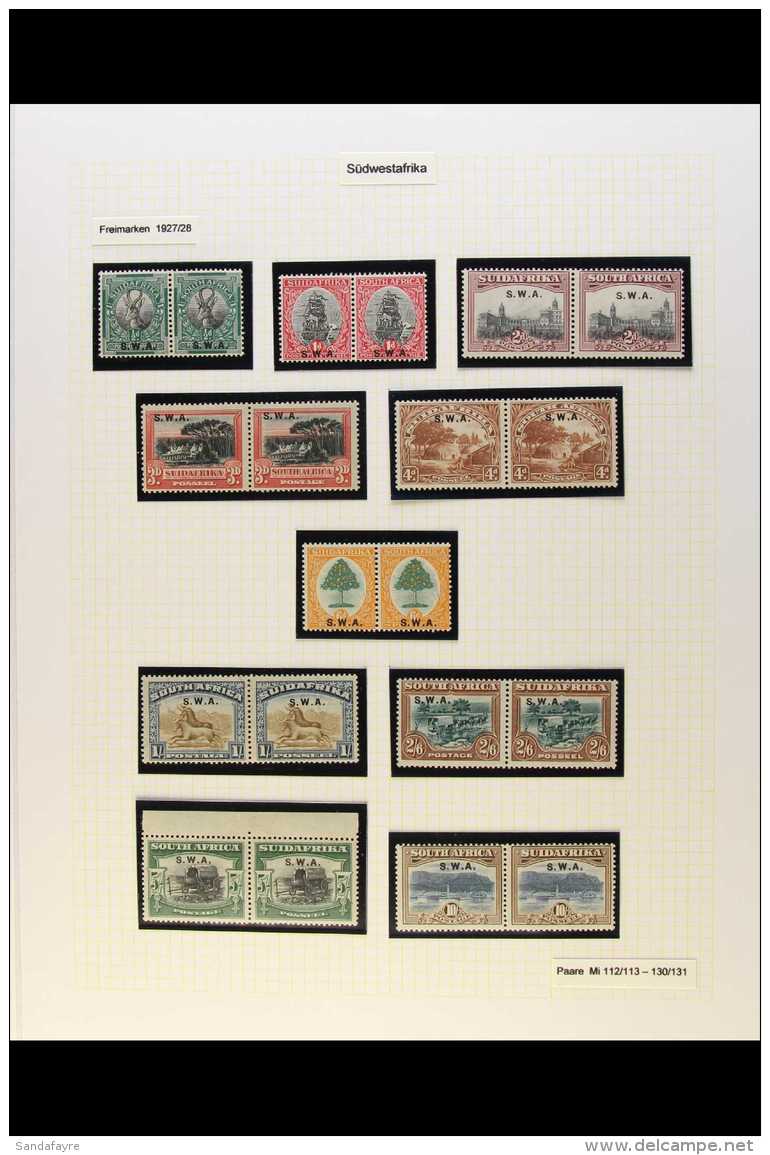 1927-53 FINE MINT COLLECTION Useful Lot On Album Pages With Most Issues In Complete Sets In Horizontal Pairs, Note... - Africa Del Sud-Ovest (1923-1990)