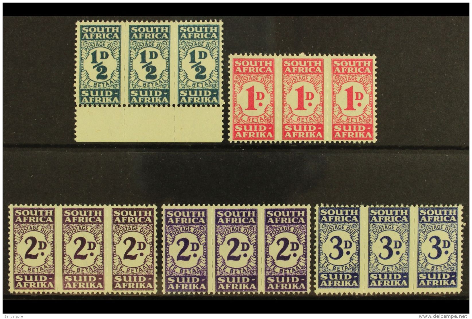 POSTAGE DUES 1943-4 Bantam Set Plus 2d Bright Violet Shade, SG D30/3, D32a, Never Hinged Mint (5 Units). For More... - Non Classés